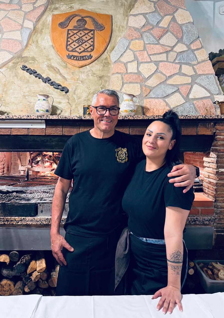 Massimo e Valeria Vinci – padre e figlia, i titolari del Ristorante Sora Rosa a Rocca Priora